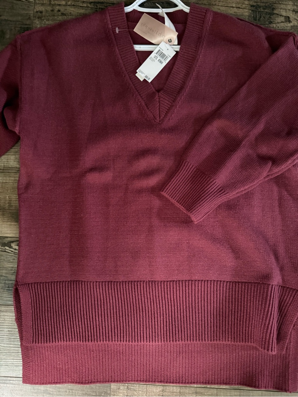 Philosophy V-Neck Sweater in Wine